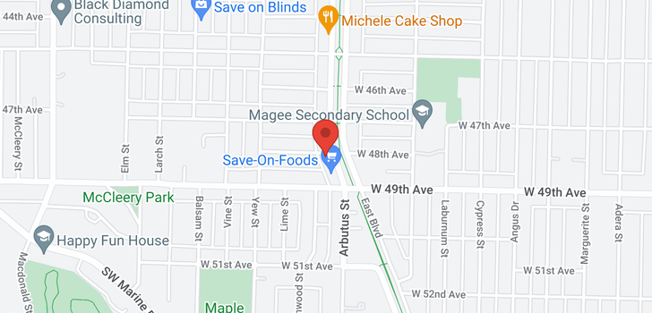 map of 206 2102 W 48TH AVENUE